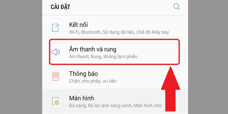 Chọn Âm thanh và rung