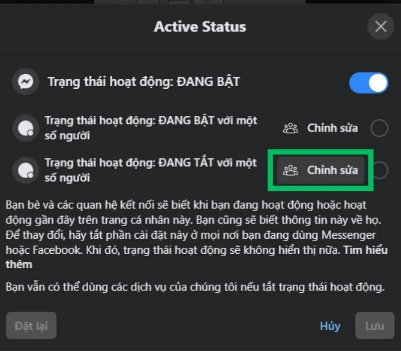 Hướng dẫn cách tắt chấm xanh trên messenger với 1 người 5