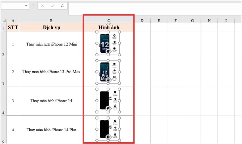 Hoàn tất chèn nhiều ảnh vào Excel vừa ô và không bị vỡ