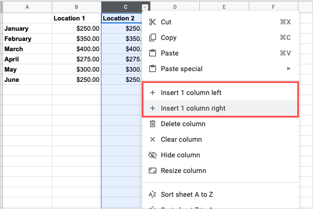 Google-Sheets-One-Column-Insert