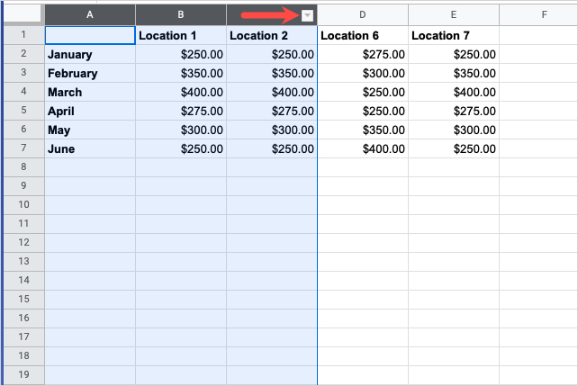 Google-Sheets-Three-Columns-Arrow