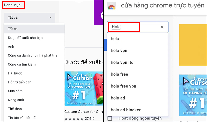 Vào cửa hàng Chrome trực tuyến