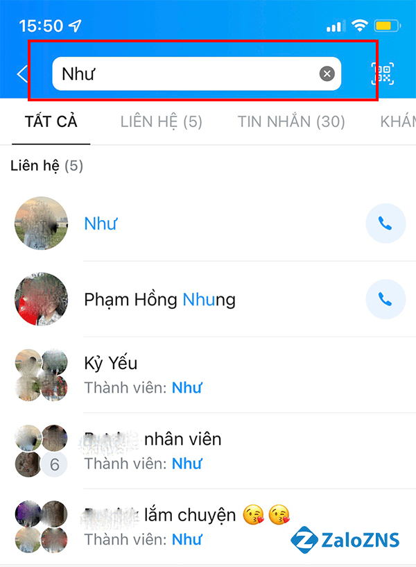 Tìm nhóm bằng tên thành viên trong nhóm