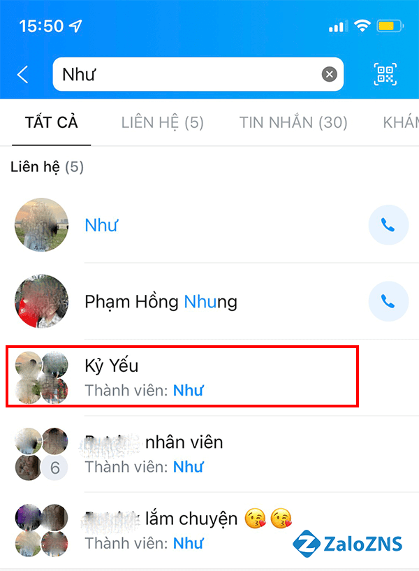 Chọn nhóm mà bạn muốn tìm