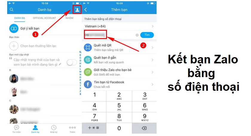 tìm bạn trên zalo qua số điện thoại