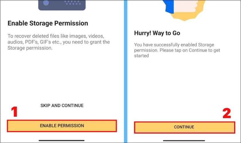 Nhấn vào nút ENABLE PERMISSION