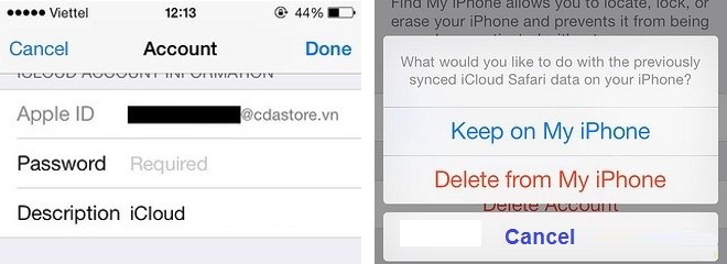 cach xoa icloud cua nguoi dung cu