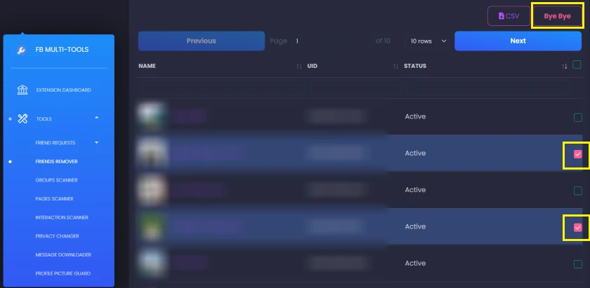cách unfriend facebook hàng loạt bằng tiện ích Multiple Tools for Facebook