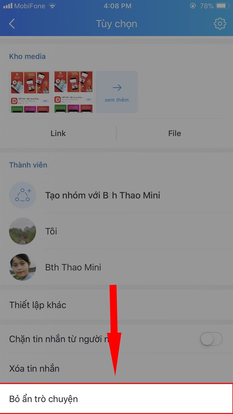 Cách bỏ ẩn tin nhắn Zalo trên Android và Iphone