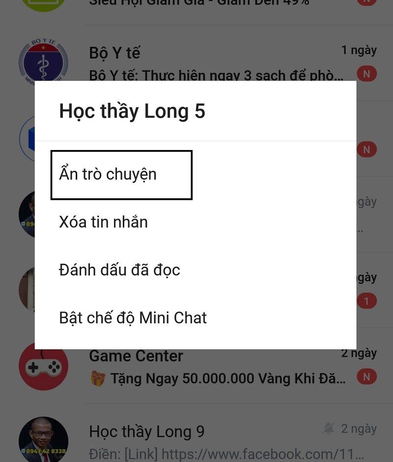 Tìm hiểu cách bỏ ẩn tin nhắn Zalo