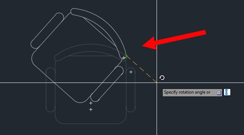 Cách dùng chuột để xoay đối tượng trong CAD