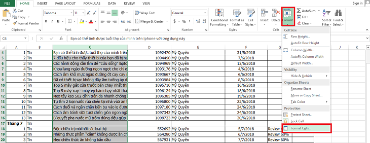 Xuống dòng trong Excel