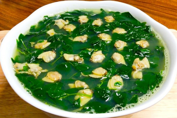 Canh ngao rau mồng tơi