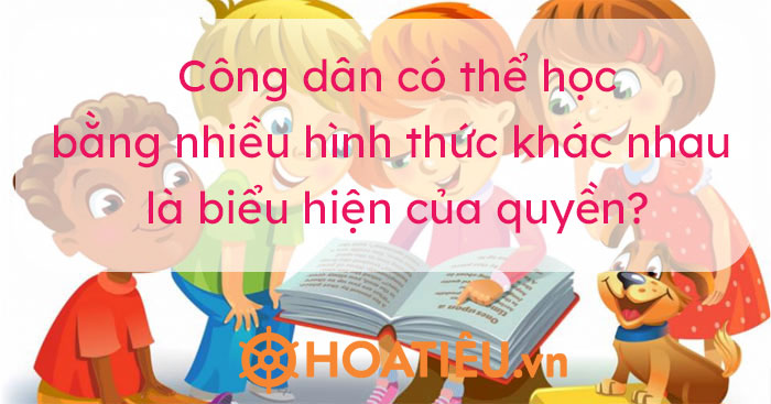 Hình ảnh các công dân nhỏ thực hiện quyền học tập của bản thân.