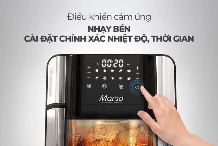 Khởi động nồi chiên không dầu ấn cách ấn vào nút khởi động trên bảng điều khiển của thiết bị 