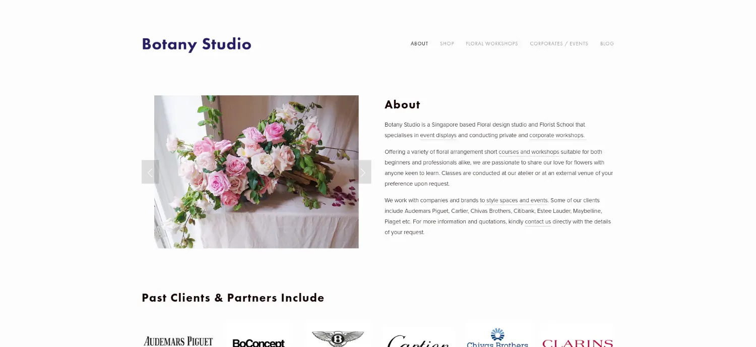 Botany Studio Flower Arrangement Class Singapore