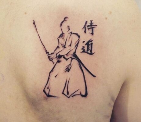 mẫu tattoo Samurai mini truyền thống