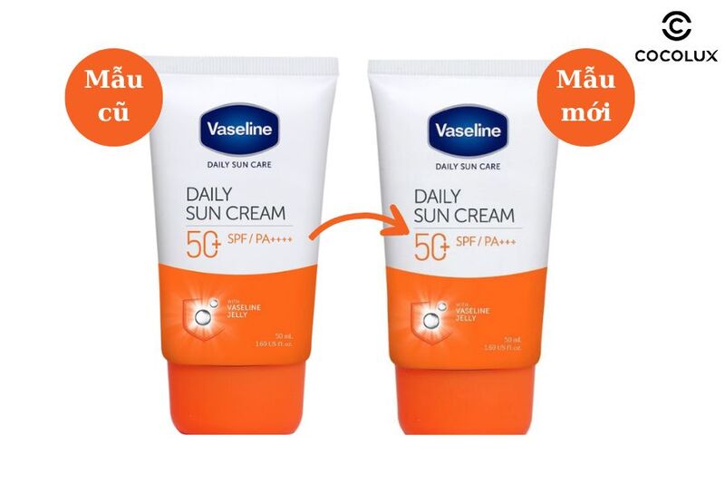 So sánh thiết kế mẫu cũ và mẫu mới của Vaseline Daily Sun Cream