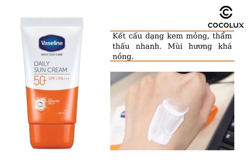 Kết cấu và mùi hương của kem chống nắng Daily Sun Cream