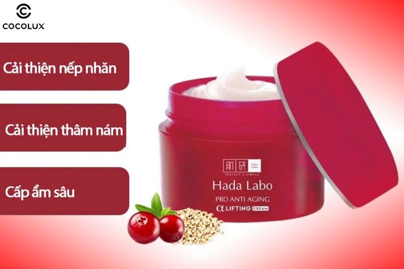 Công dụng chính của kem dưỡng Hada Labo Pro Anti Aging chống lão hóa 50g