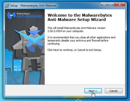 [Image: Malwarebytes Anti-Malware while removing viruses]