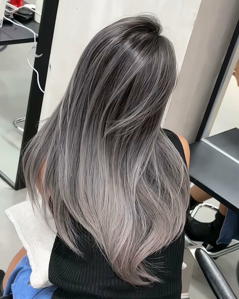 Nhuộm balayage màu tím