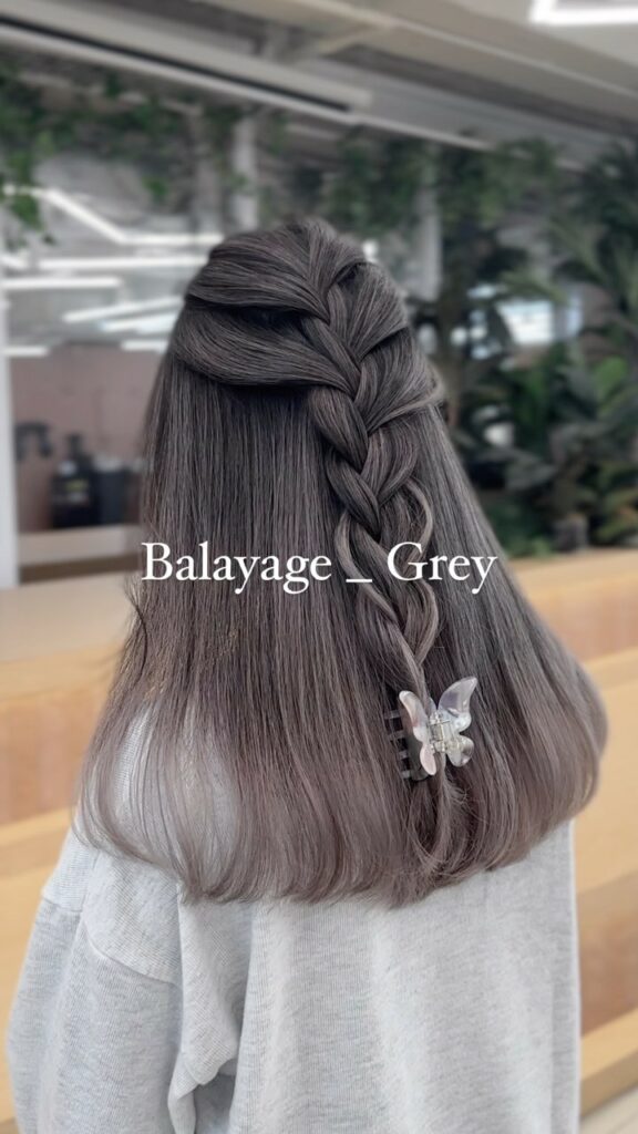 Nhuộm Balayage màu xám