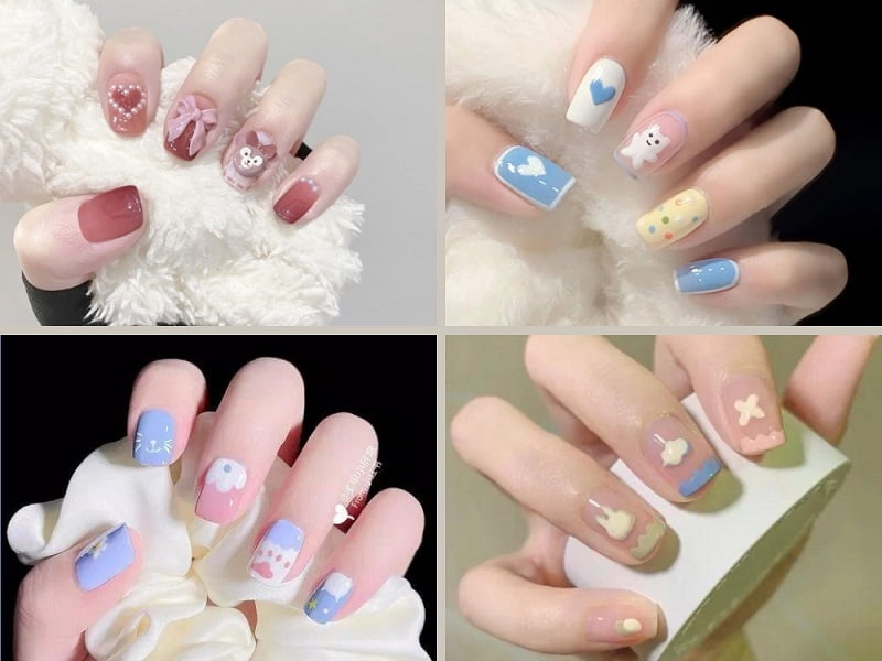 những mẫu nail Hàn Quốc đơn giản 4