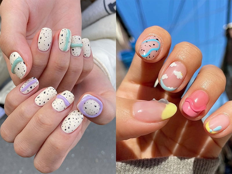 những mẫu nail Hàn Quốc đơn giản 5