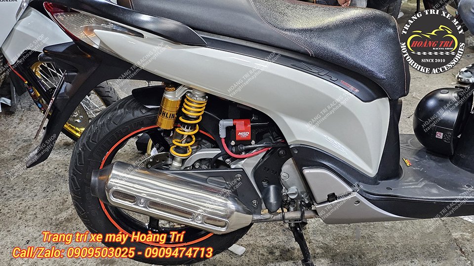 Sh Ý được nâng cấp Mobin sườn MSD cùng phuộc Ohlins chính hãng màu vàng