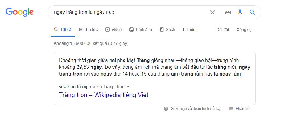 ngày trăng tròn nhất trong năm