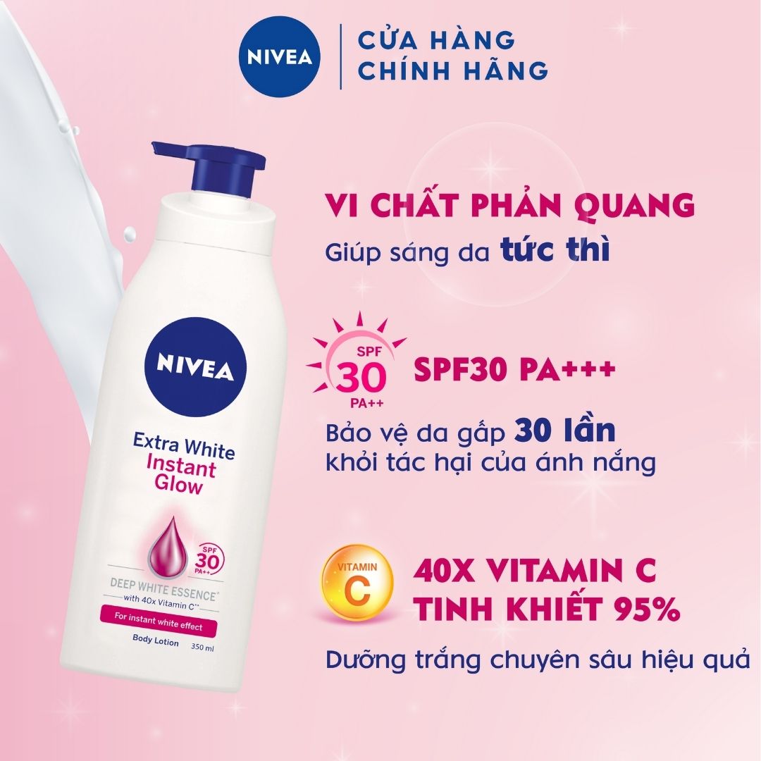 Sữa dưỡng thể Nivea Extra White trắng da tức thì