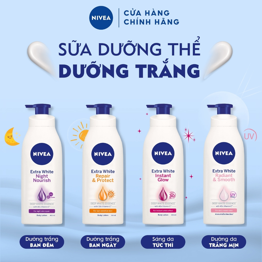 Sữa dưỡng thể trắng da Nivea Extra White chính hãng