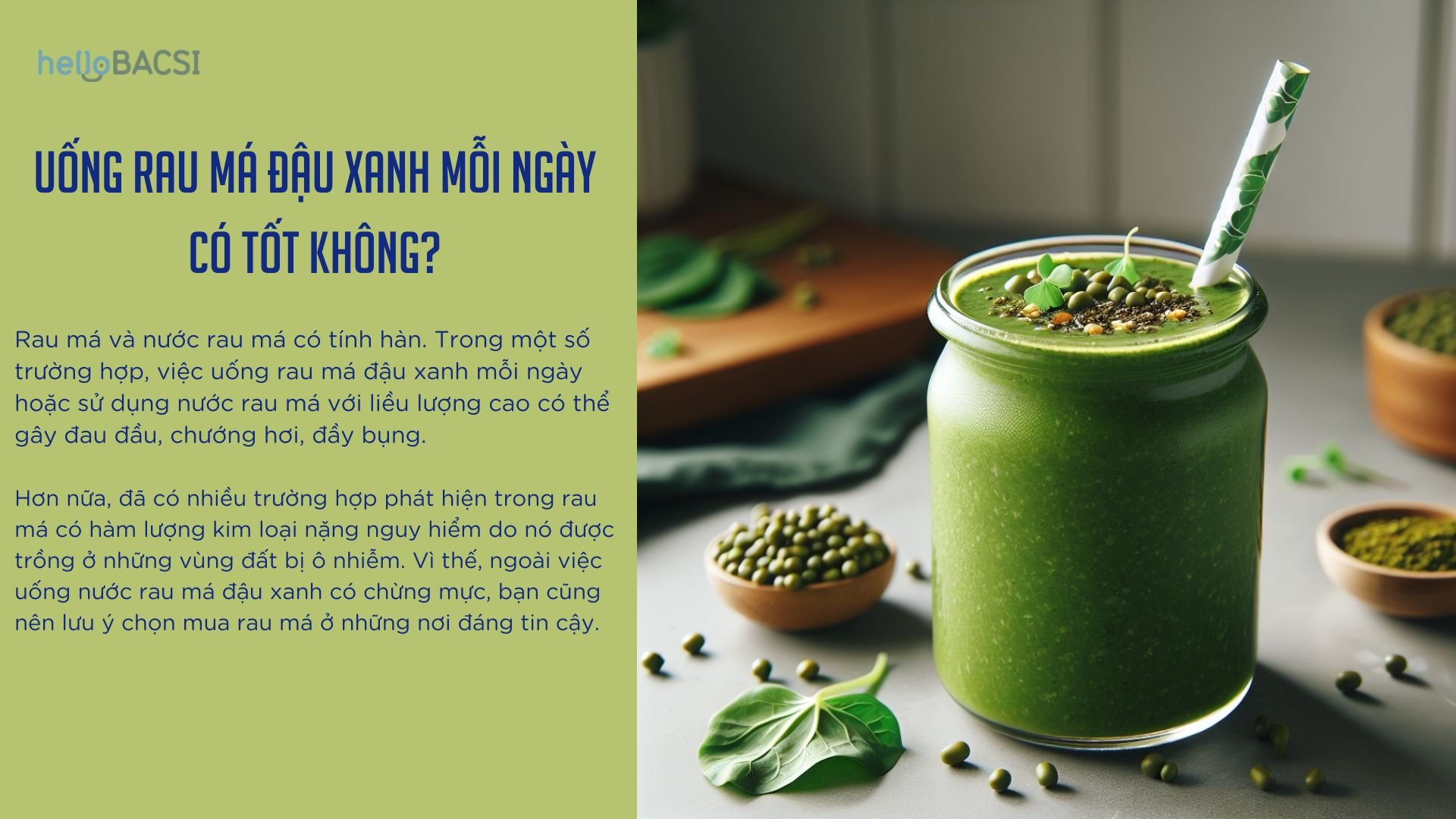 Uống rau má đậu xanh mỗi ngày có tốt không