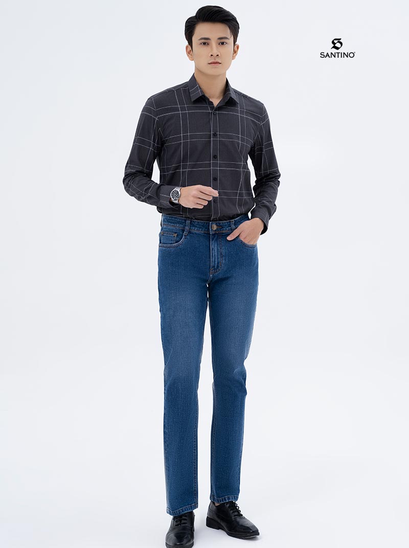 quần jeans áo sơ mi