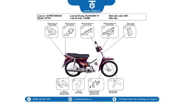 Top các loại phụ tùng xe Dream bán chạy tại Kim Thành