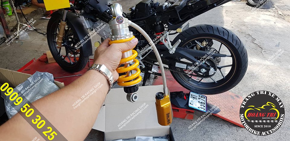 Phuộc bình dầu Ohlins chuẩn bị lắp cho Winner X