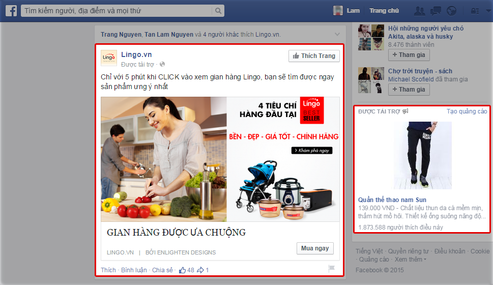 Quảng cáo Facebook Page xổ số