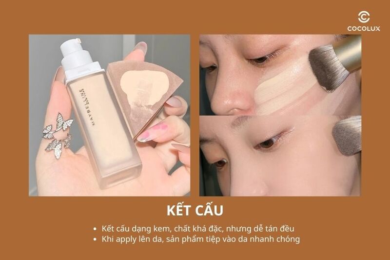 Kết cấu của kem nền Maybelline Super Stay Full Coverage Foundation 24h