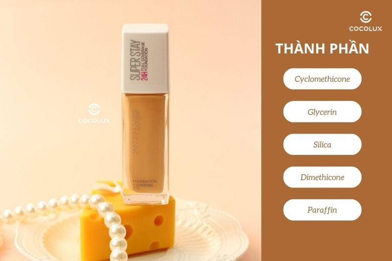 Thành phần của kem nền Maybelline Super Stay Full Coverage Foundation 24h