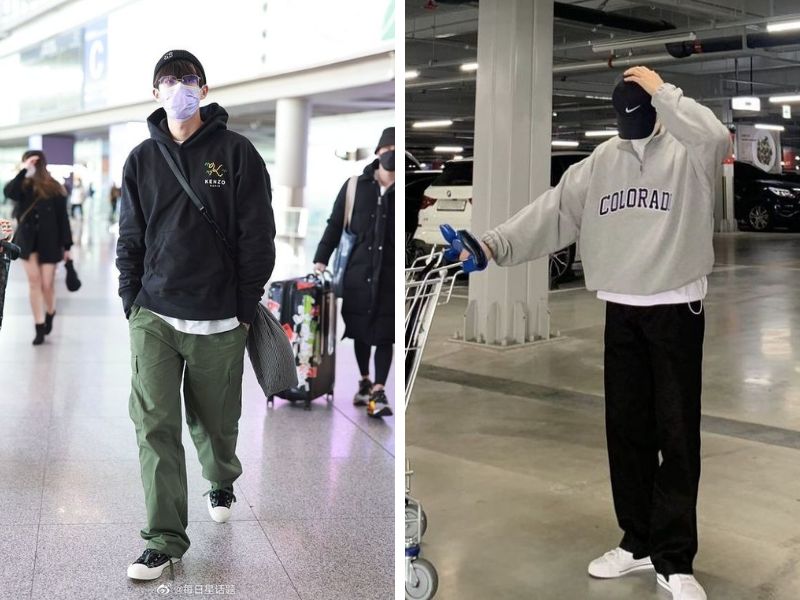  Áo nỉ hoodie phối quần túi hộp cá tính