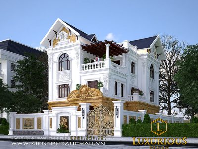 Mẫu Thiết Kế Kiến Trúc Biệt Thự Phố King Palace Tân Cổ Điển 9.5m 