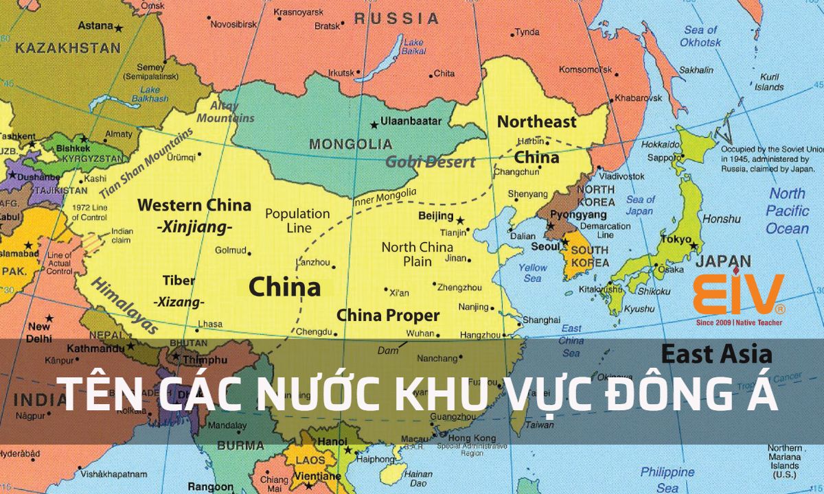 Tên các nước bằng tiếng Anh - Khu vực Đông Á