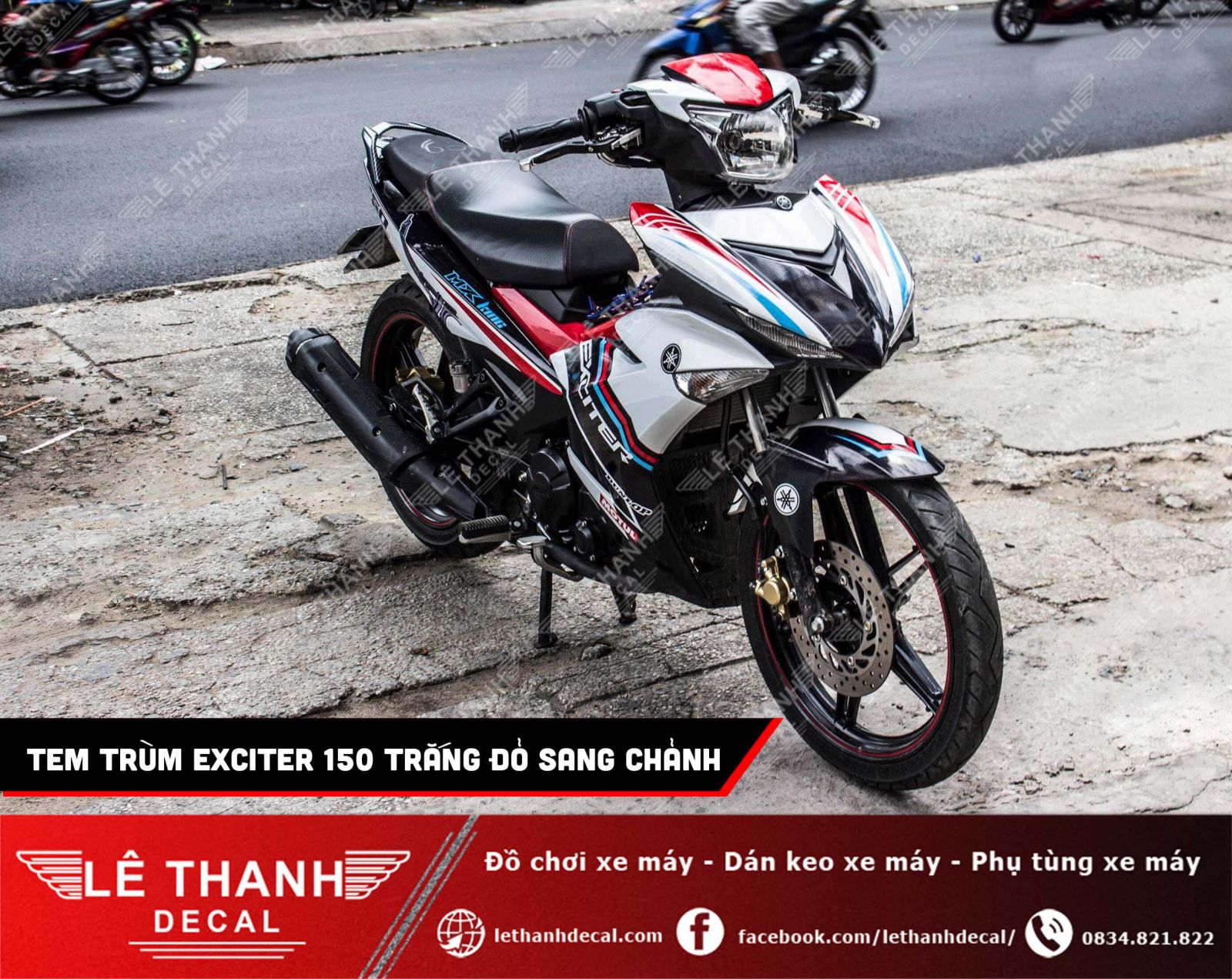 Tem trum Exciter 150 trang do sang chanh