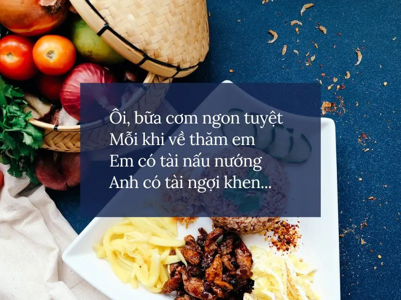 Những bài thơ về nấu ăn hay nhất, STT nấu ăn thả thính 2