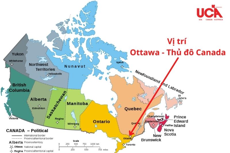 Thủ đô Canada vị trí phía đông nam