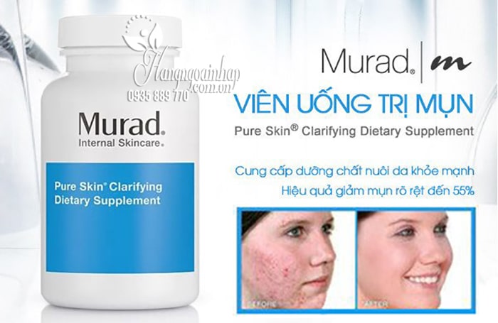 Viên uống trị mụn Murad Pure Skin Clarifying Dietary Supplement 1