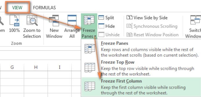 Cách cố định hàng và cột trong Excel 1