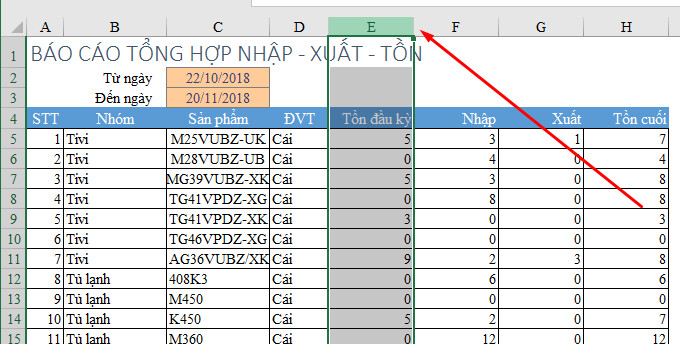 Cách xóa bỏ cố định dòng và cột trong Excel 1